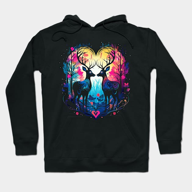 Deer Couple Valentine Hoodie by JH Mart